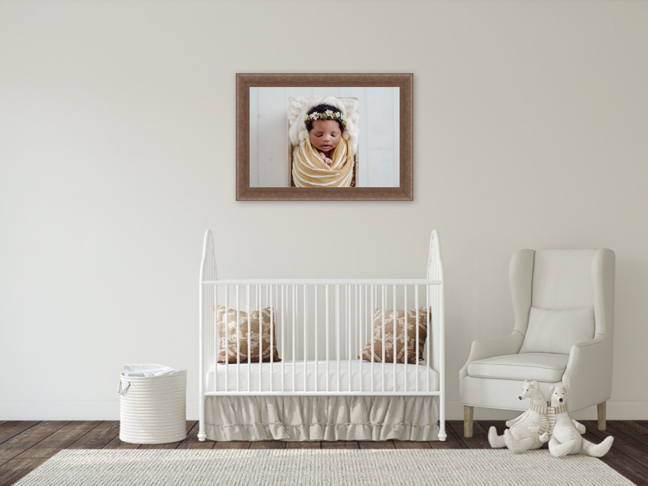 Framed large wall art for baby's nursery